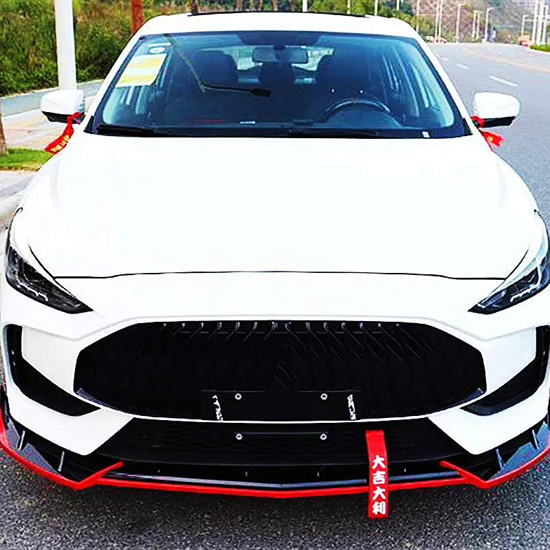 Picture 3: For MG5 2021 2022 Car Front Bumper Lip Chin Spoiler Splitter Diffuser Bodykit Protection Guard Deflector Black Carbon Accessorie