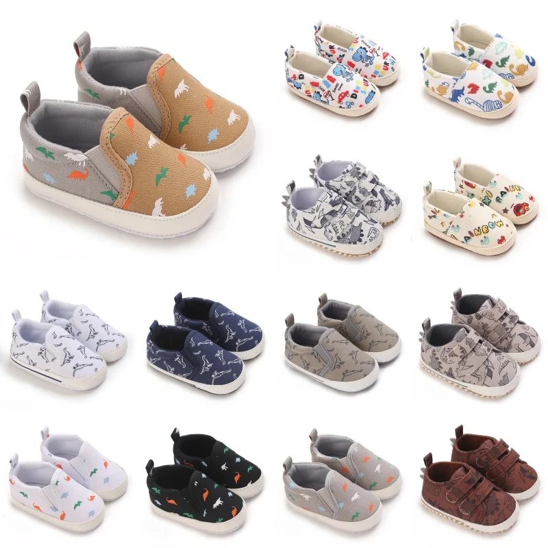 

Baby Boy Sneakers Newborn Infant Casual Girl Shoes Soft Sole Anti-slip Toddler Dinosaur Pattern First Walkers Crib Shoes