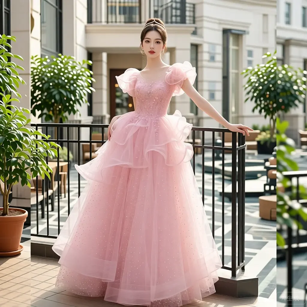 

Коралловое красное тюлевое платье А-силуэта с рюшами, вечернее/выпускное платье с тонкими бретельками, многослойной юбкой, короткое, в стиле милой принцессы