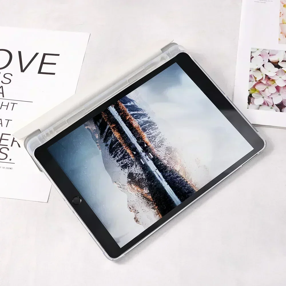 زهور وردية لجهاز iPad 10.9 بوصة Air 4 2020 5th 6th 10.2 8th Generation 12.9 بوصة Pro 2018 Mini 4 5 حافظة ذكية Con Portamatite