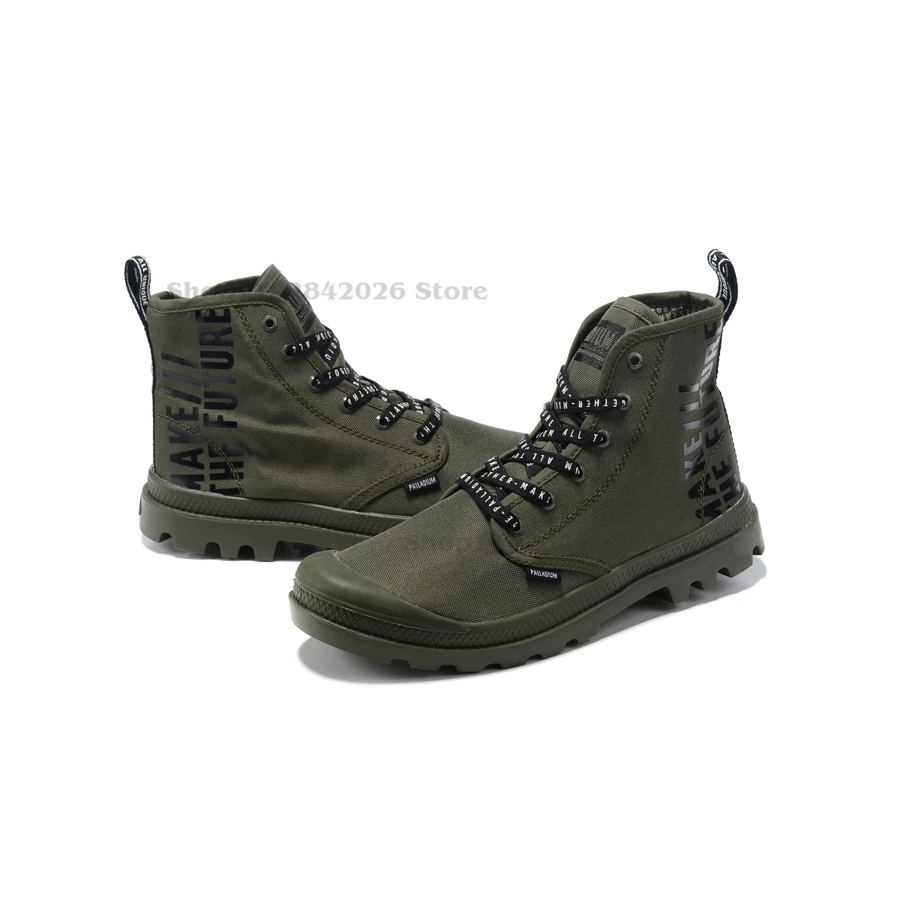 PALLADIUM Pallabrouse Sneakers Men High-top Military Ankle Boots Canvas Casual Shoes Women Casual Shoes Eur Size 36-45