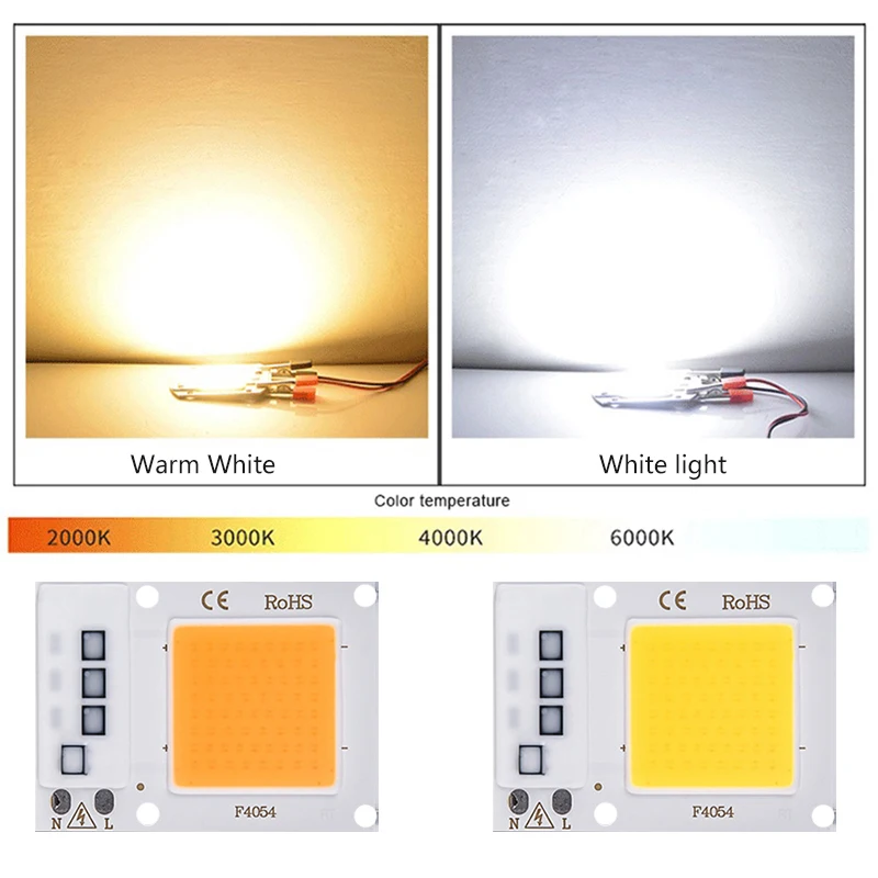 LED COB Chip 110V 220V AC azionamento ad alta tensione gratuito 10W 20W 30W sorgente modulo matrice bianco caldo per illuminazione faretto esterno