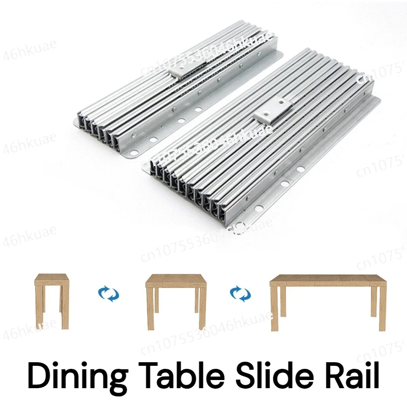 Hidden Folding Table Telescopic Guide Rails Aluminum Alloy Dining Table Telescopic Multi Section Flat Push Folding Slide Rail
