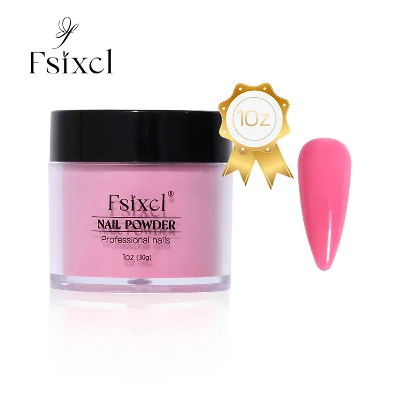 FSIXCL 1oz Pink Pure Dipping Acrylic Powder Nail Art DIY Design for Professional Manicure Extension 3 in 1 Functional Pigment