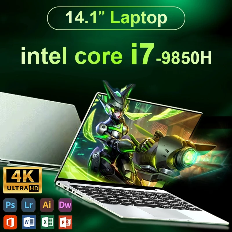 

Portable Laptop Windows 11 Pro intel core i7 9850H Gaming Laptops Notebook Computer 1920*1080HD 12GB RAM 1TB 2TB SSD PC Gamer