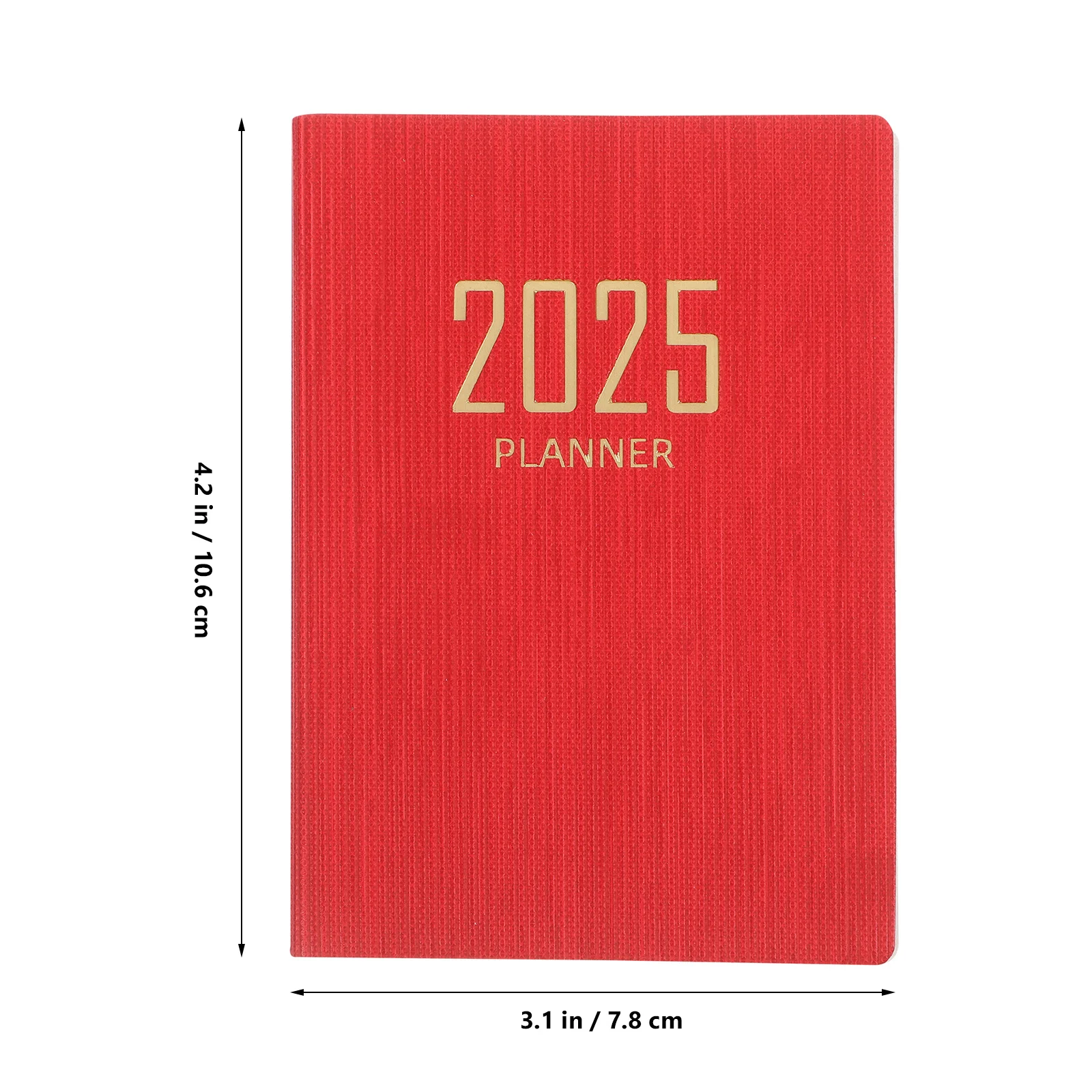 2025 A7 مخطط كتاب المواعيد اليومي كل يوم دفتر الجيب جدول الأعمال التقويم الشهري للمكتب والمدرسة الأحمر