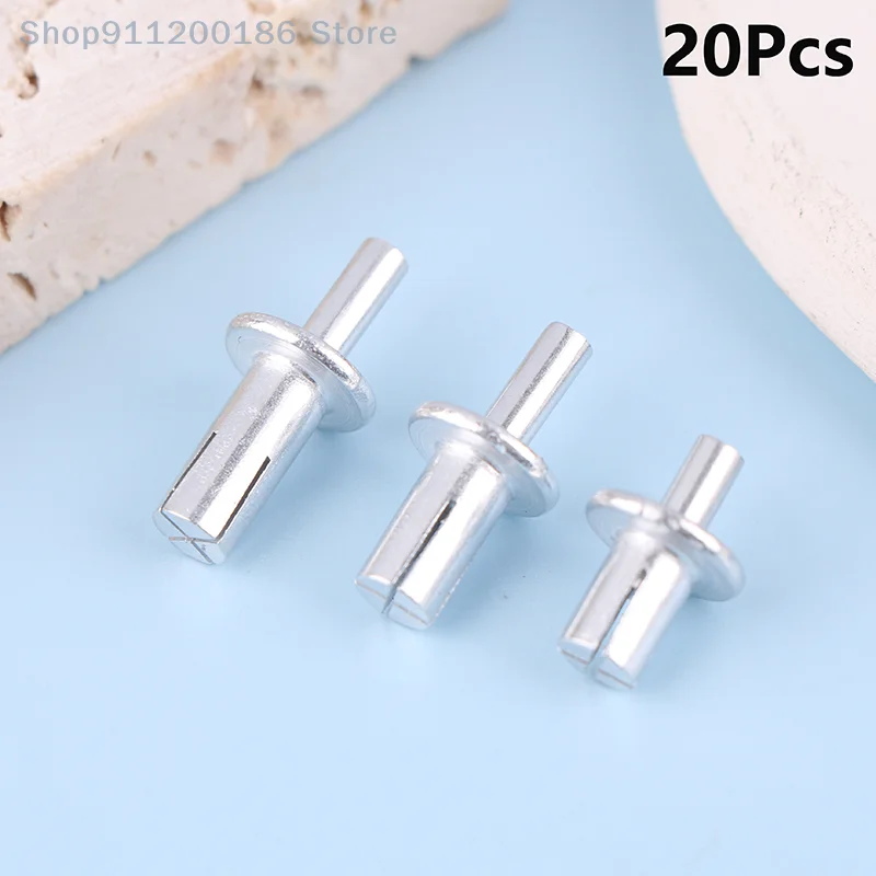 20 Pcs Hammer Drive Expansion Aluminum Nail Head Piercing Rivets Gypsum Board Hollow Wall Expansion Aluminum Nails Screws parts