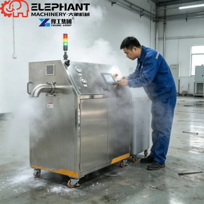 Dry Ice Pellet Machine, Industrial Dry Ice Pelletizer With Motor Multi Voltage 110V/220V/380V 1 Year Warranty