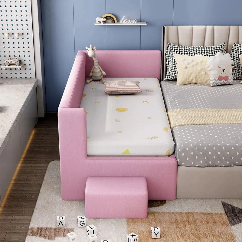 Railing Safety Sleeping Beds Children Single Girls Wooden Luxury Kids Beds Boys Fashion Bedroom Lit Enfants Home Decoration