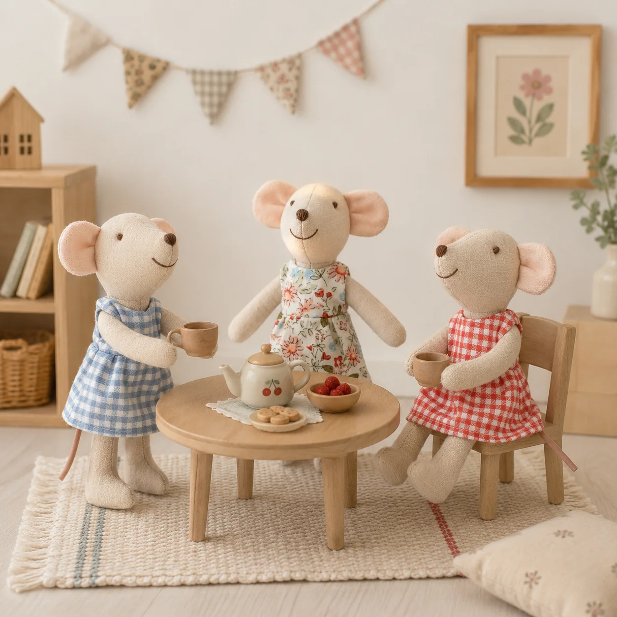 Ins Danish Fairy Tale Mouse Decoration Doll: Cute Decompression Pinch Toy Decompression Finger Doll Suitable for 0-3