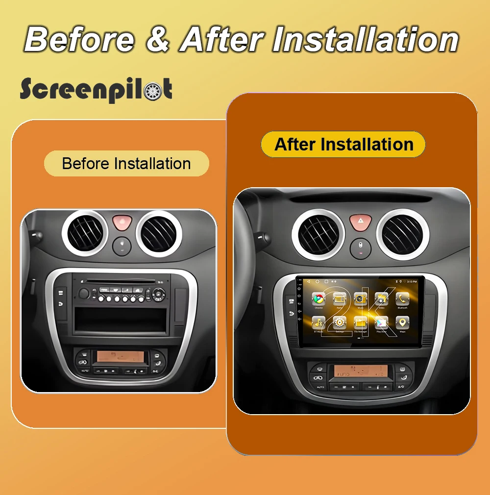 9 Inch Android 16 Car Radio Stereo For Citroen C2 C3 2001 2002 2003 - 2010 2K QLED Multimidia Player GPS Carplay Android Auto 5G