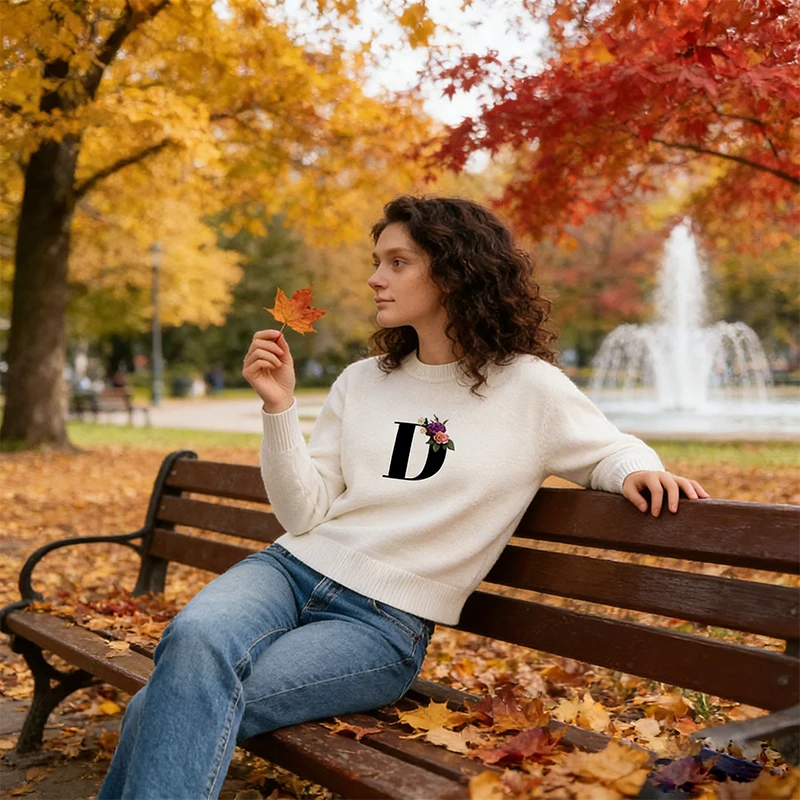 

Новый зимний свитер-пуловер Y2K с круглым вырезом, модный повседневный вязаный, свободный, с графическим принтом, с длинным рукавом, для женщин, милый рождественский подарок