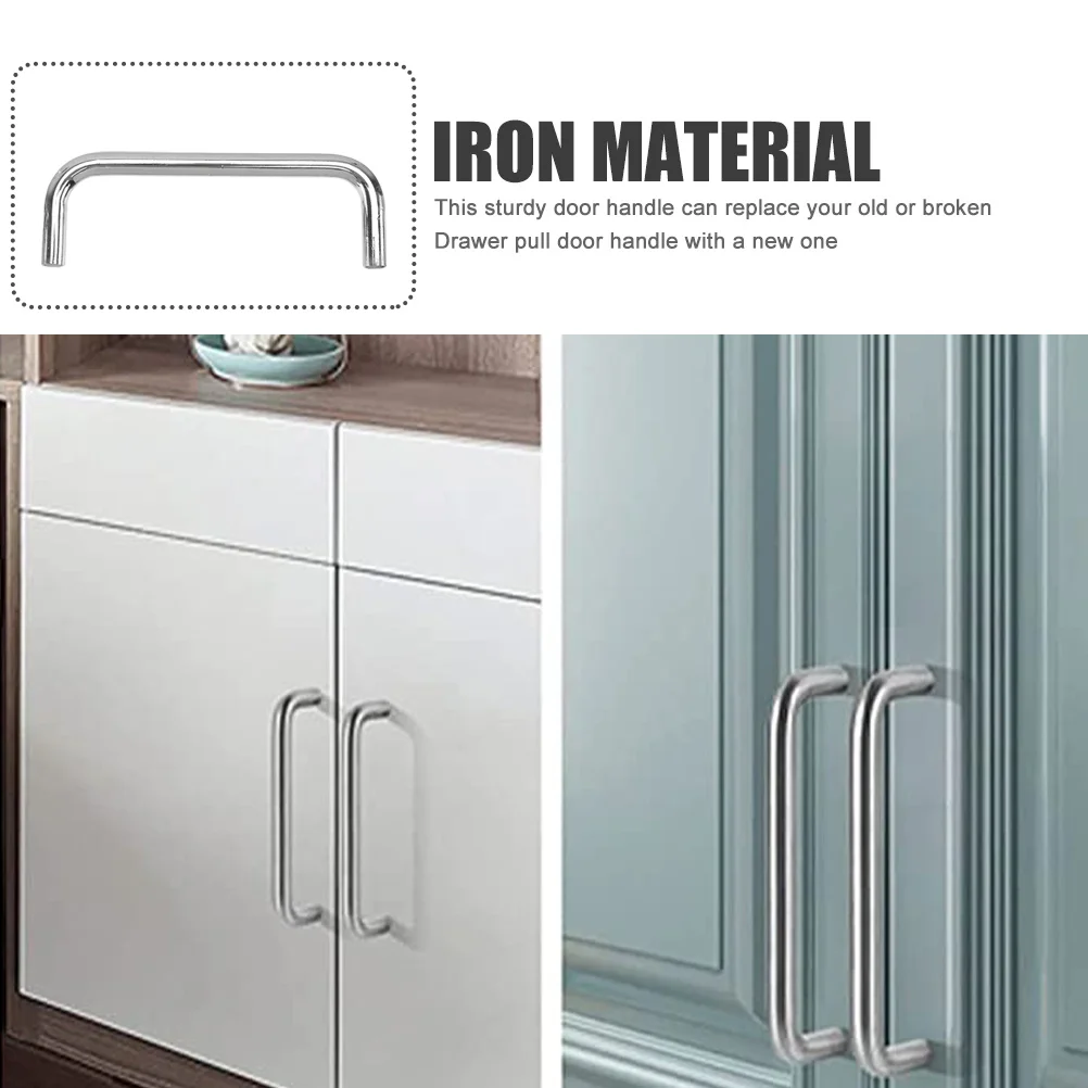 

3Pcs U-Shaped Gate Handle Metal Drawer Door Handle Replacement Durable Sliding Door Handles for Cabinet Closet Kitchen