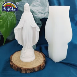 Molde de silicona Modelo de la Virgen María 3D, fabricación de monja, manualidades hechas a mano, yeso, aromaterapia, cemento, arcilla, herramientas de decoración del hogar