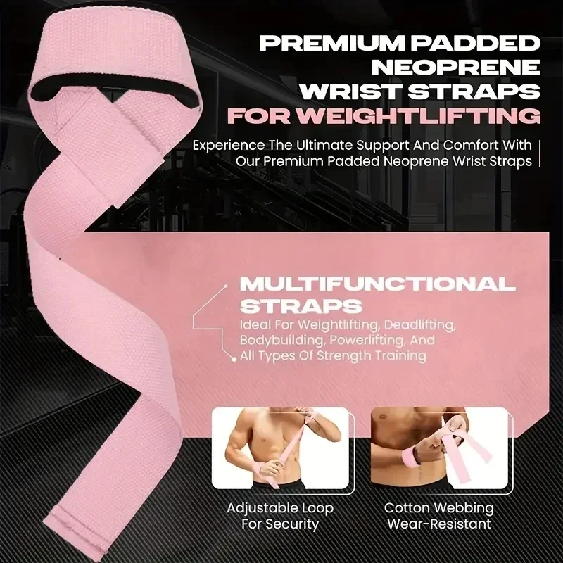 Handgelenkschlaufen für Gewichtheben, Krafttraining, verstellbar, rutschfest, für Fitnessstudio, Fitness, Hebegurt, Handgelenkstütze, Sport-Griffband – Detail 6