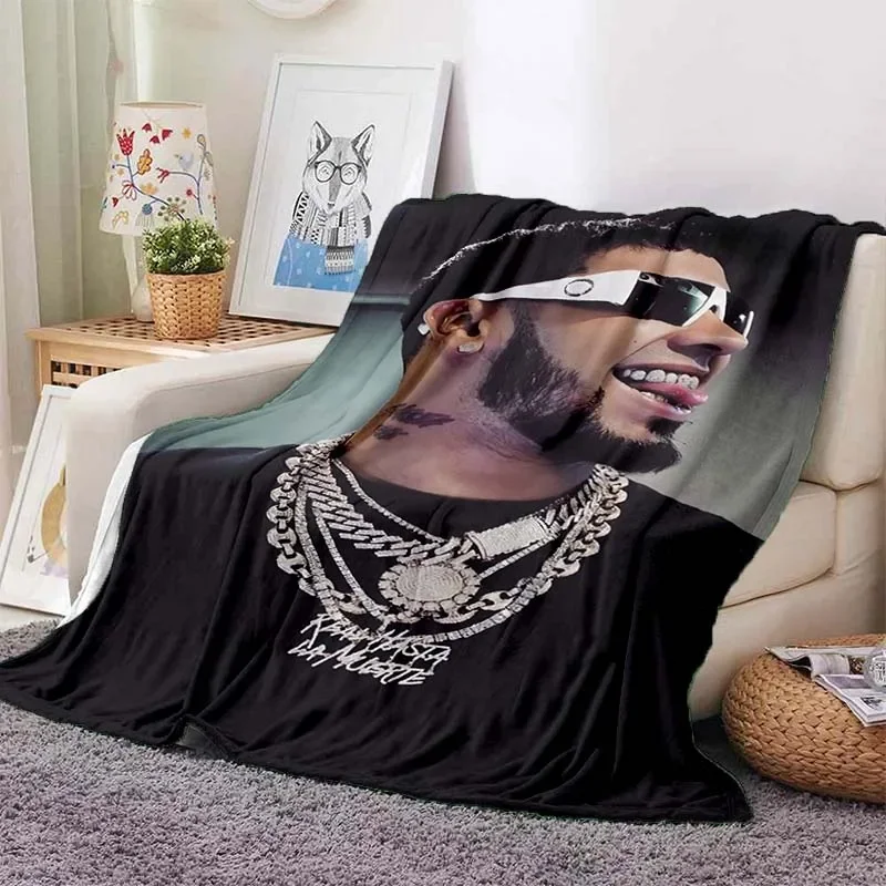 Anuel AA Rapper Hip Hop Artist Blanket, Soft Throw Blanket for Home Bedroom Bed Sofa Picnic Travel Office Throw Blanket Kids