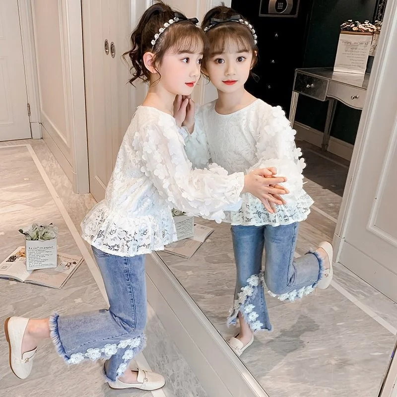 

Girls Sweatshirts +Pants Kids Suits 2PCS/Set Cotton 2024 Applique Spring Autumn Cotton Tracksuit Sport Suits Children Clothing