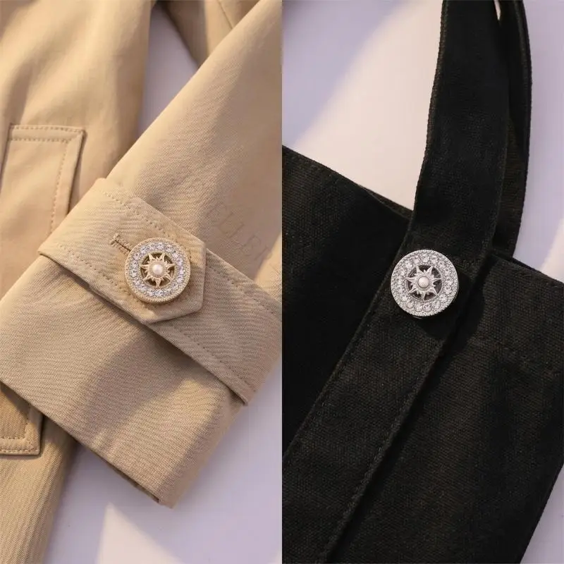 R7UF Round Cufflinks with Tool-Free Fastening and Ornate Border