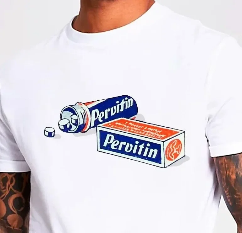 Pervitin Methamphetamin Medikament T-Shirt Deutschland TShirt Seltenes Old School Classic Tee