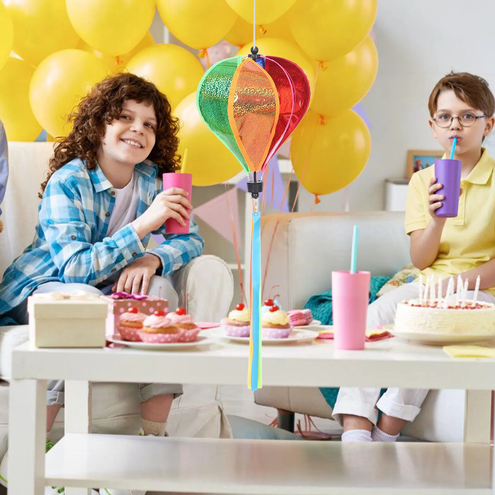 

Ветряной спиннер в виде воздушного шара, подвесное украшение для сада, спиральная ветряная мельница, подвесной декор для двора