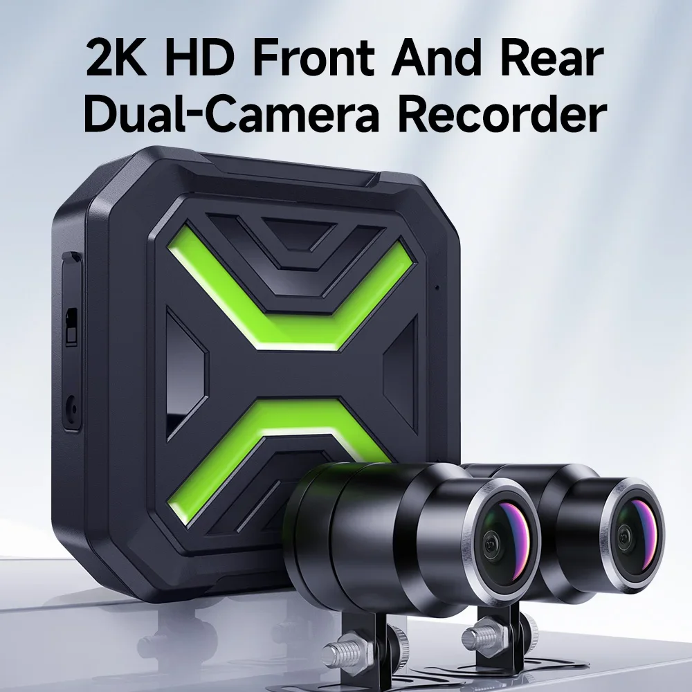 JIUYIN Dual Motorcycle DVR 1080P/2K Action Camera Recorder Front and Rear Waterproof Camera WiFi Night Vision Motorbike Dash Cam