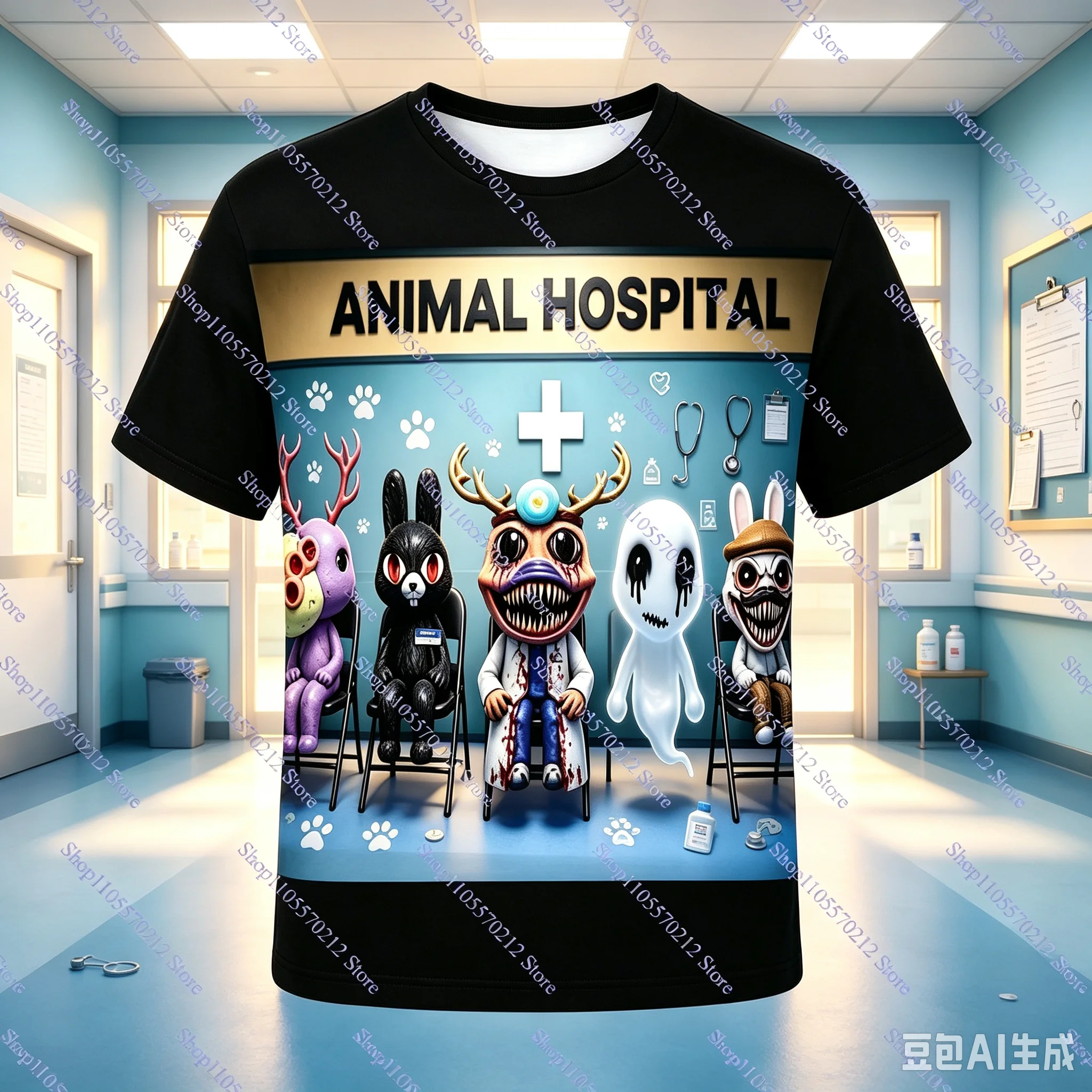 2026HotGameAnimal Hospital 3D Kids T Shirt Cartoon Game Character Short Sleeve Summer Tops for Boys Girls Children Birthday Gift