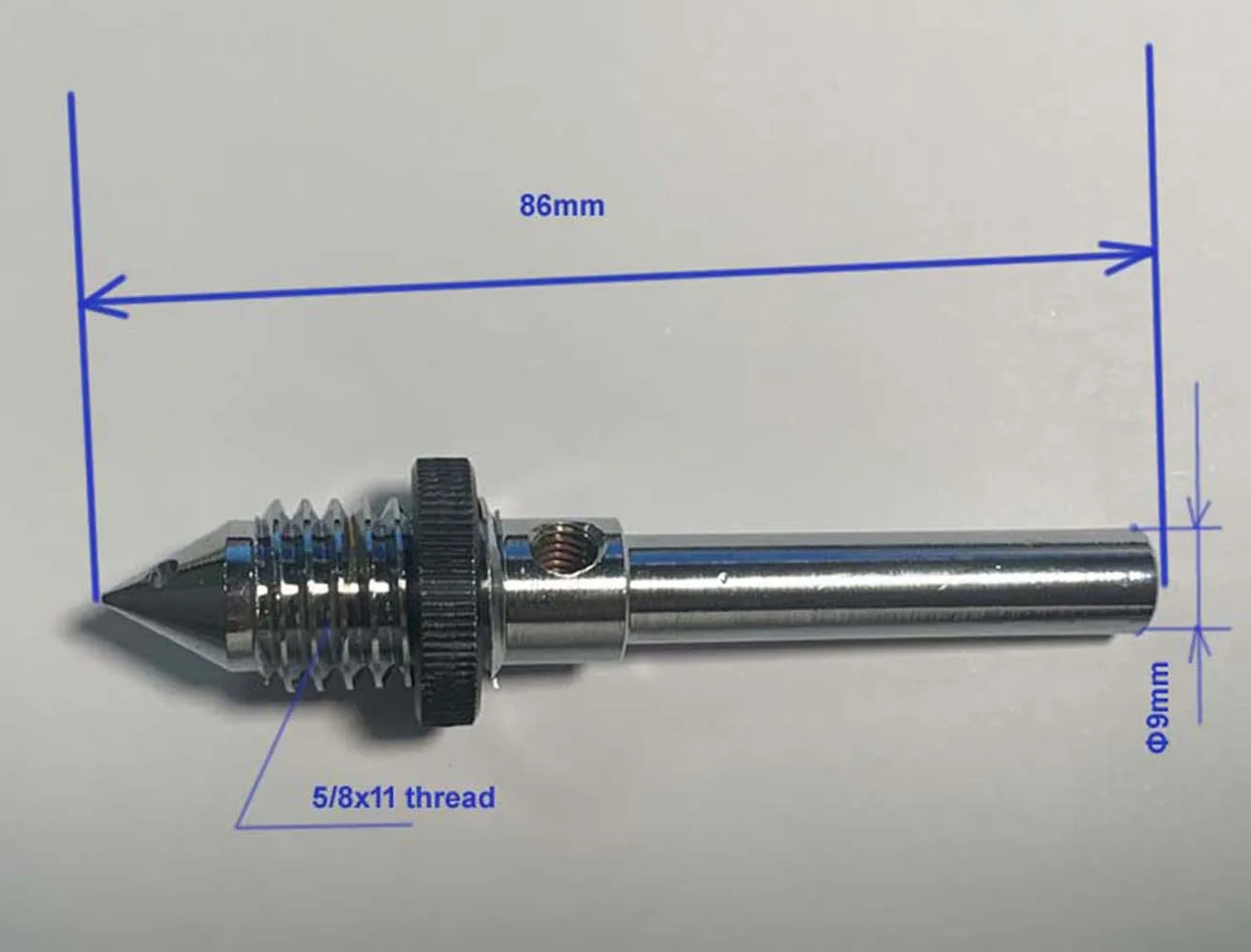 

Stainless steel connector 5/8x11 male thread to Dia.9mm
