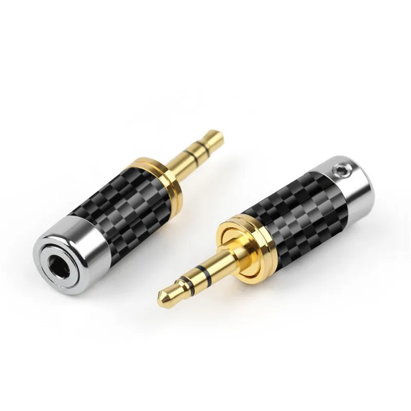 3-poliger 3,5-mm-Klinkenstecker, 3,5-Kopfhörerstecker, Kohlefasergehäuse zum Löten, HiFi-Headset, Kopfhörerkabel, Unterhaltungselektronik – Detail 2