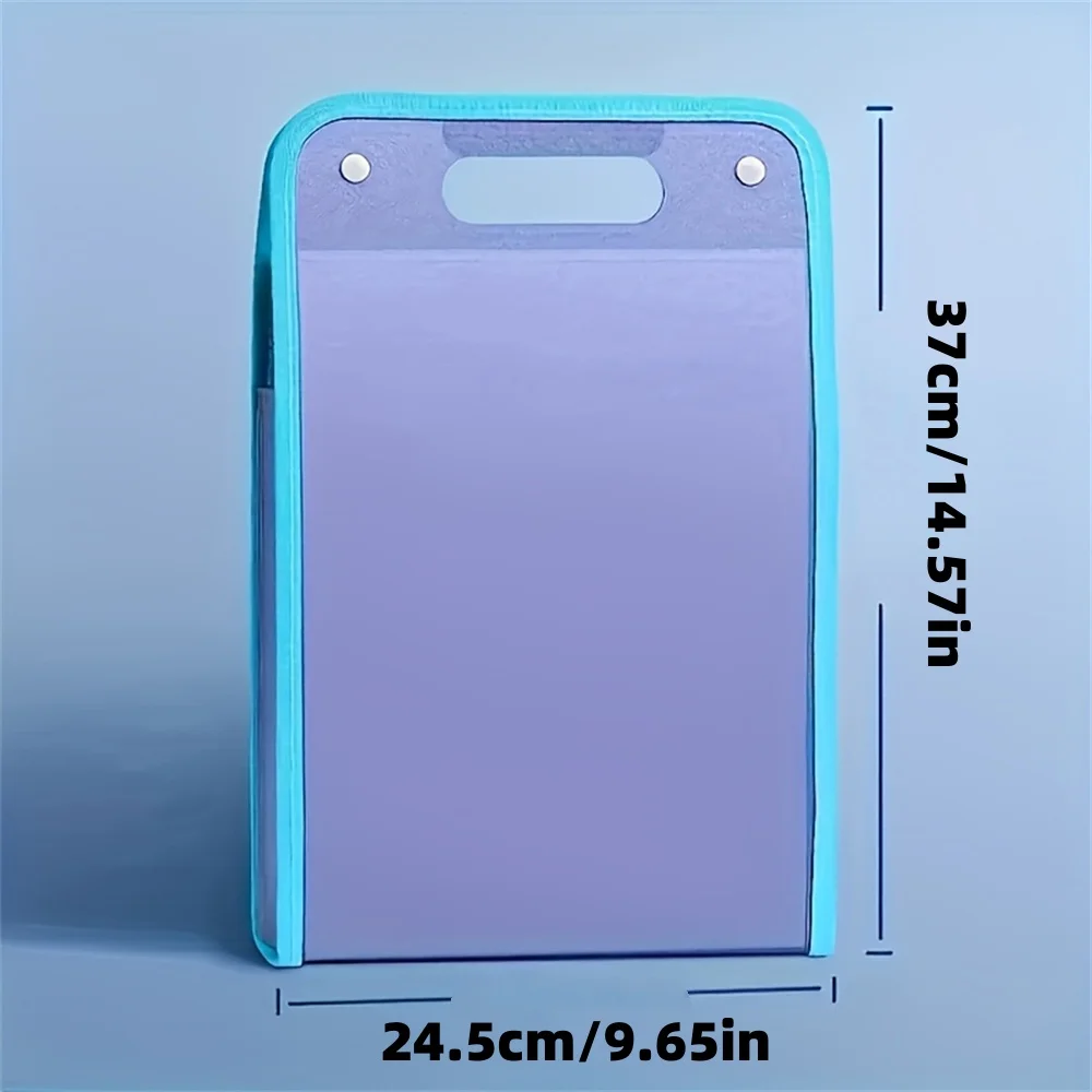 2-Pack of Randomly Colored Portable File Bags, A4 File Storage Bags, Accordion-Style File Bags, Perfect for Use by School, Office Workers, and Students