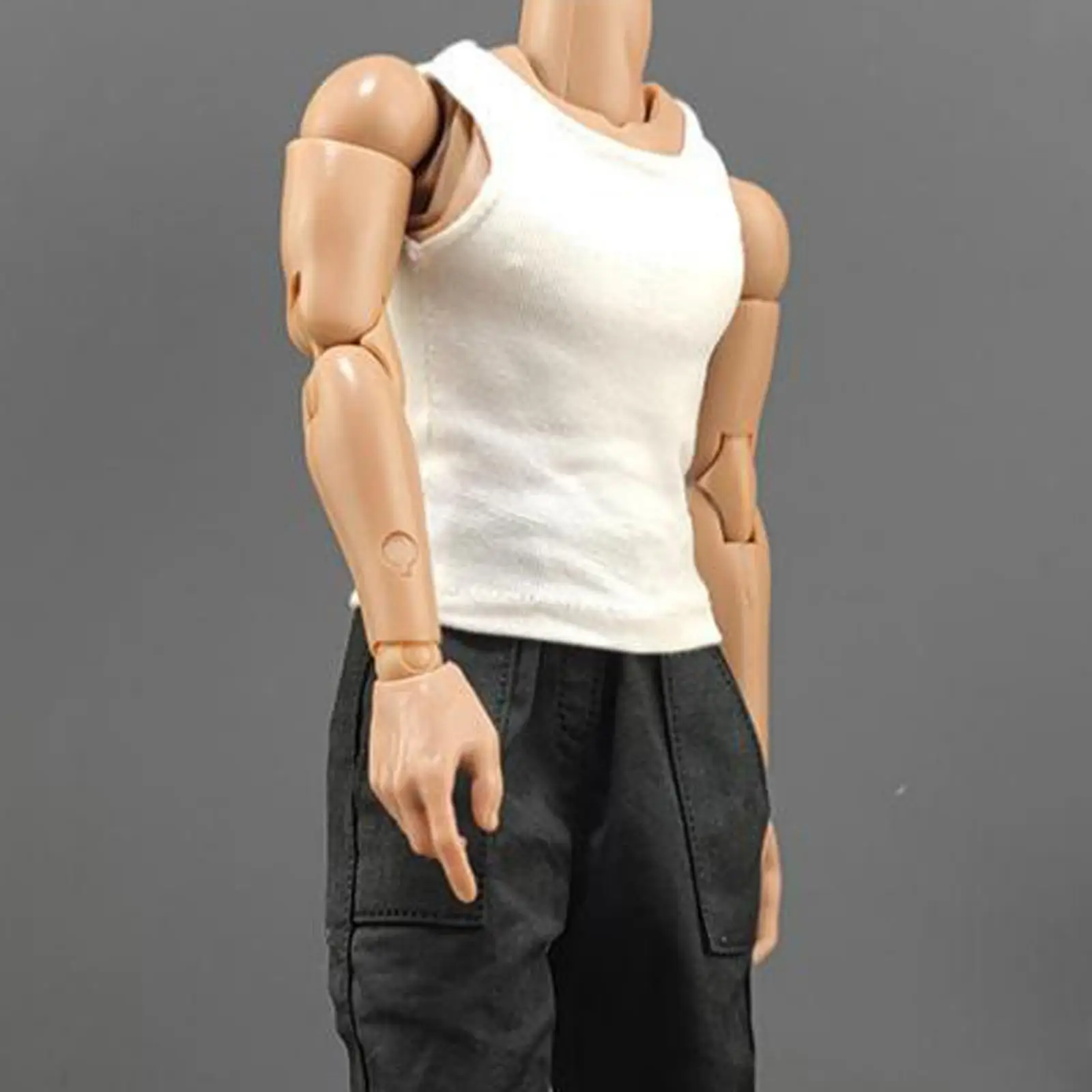 1 Piece Fashion 1/6 Scale 9.5cm T-Shirt Sleeveless Vest, Handmade Men Doll Clothes Toys for 12inch Male Figure Accessories