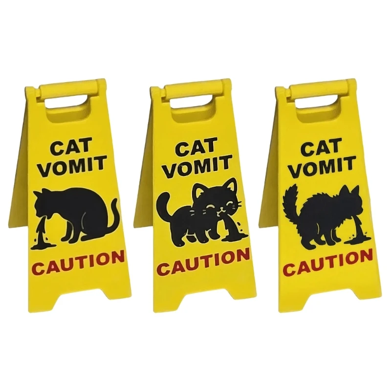 Cats Vomit Caution Signs Funny Novelty Cats Vomit Signs Cats Vomits Warning Signs Desk Decorations for Home Office Decors 0XXB