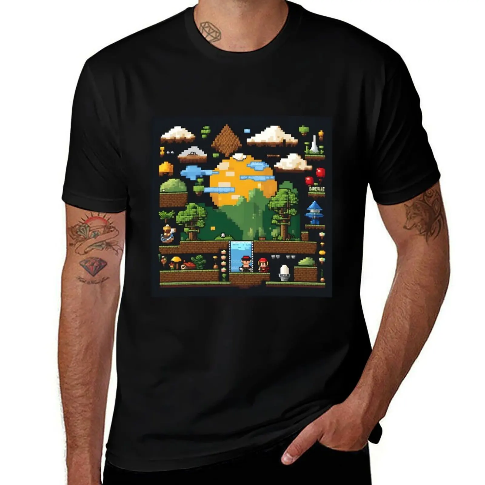 

Pixel Pioneers: A Retro Gaming Tribute T-Shirt sublime graphics summer 2025 mens white t shirts