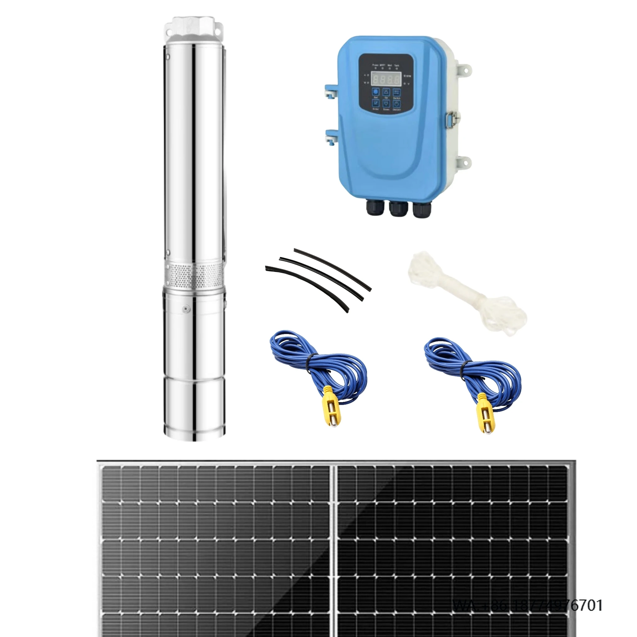 

Погружная 4-дюймовая водяная насосная система постоянного тока на солнечной энергии с контроллером Mppt для сельского хозяйства и орошения