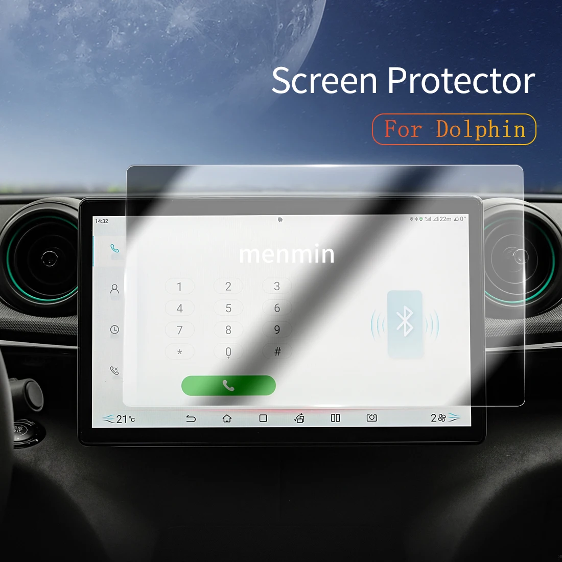 

Автомобильные наклейки Dash Carplay, зеркало, защитная пленка для экрана, дисплей, закаленное стекло, защитная пленка для автомобиля 25 BYD Dolphin