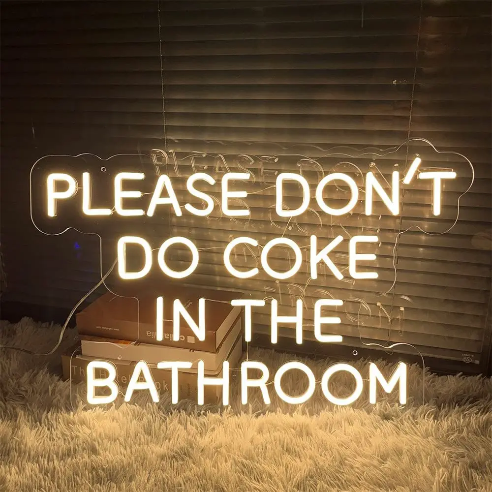 Si prega di non fare coca cola nell'insegna al Neon del bagno per la decorazione della parete del bagno LED grande luce al Neon per le decorazioni domestiche