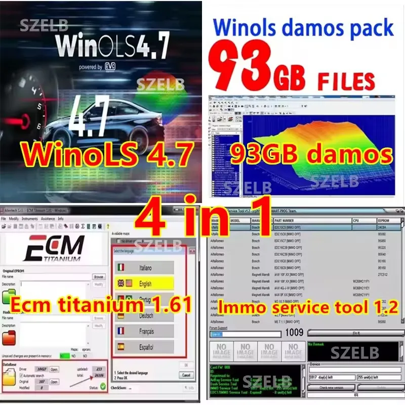 

Winols 4,7 + ECM TITANIUM 26100 Software de herramientas de programación ECU + archivos Damos de 93 GB + herramienta de servicio