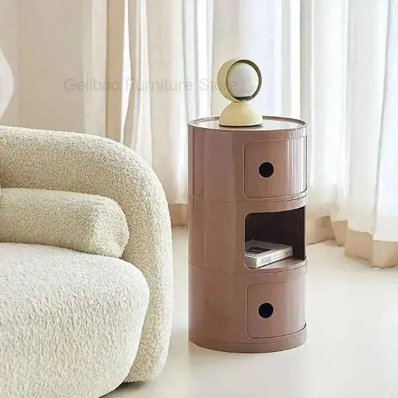 

Sofa Bedside Stand Side Room Living Cabinet Round Storage Creative Night Tables Plastic Comodas Mueble Dormitorio Furniture