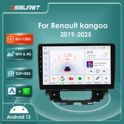 4G Carplay Android Auto Radio para Renault kangoo 2019 2020 2021 2022-2025 Autoradio Mutimedia GPS navi estéreo 2din unidad principal