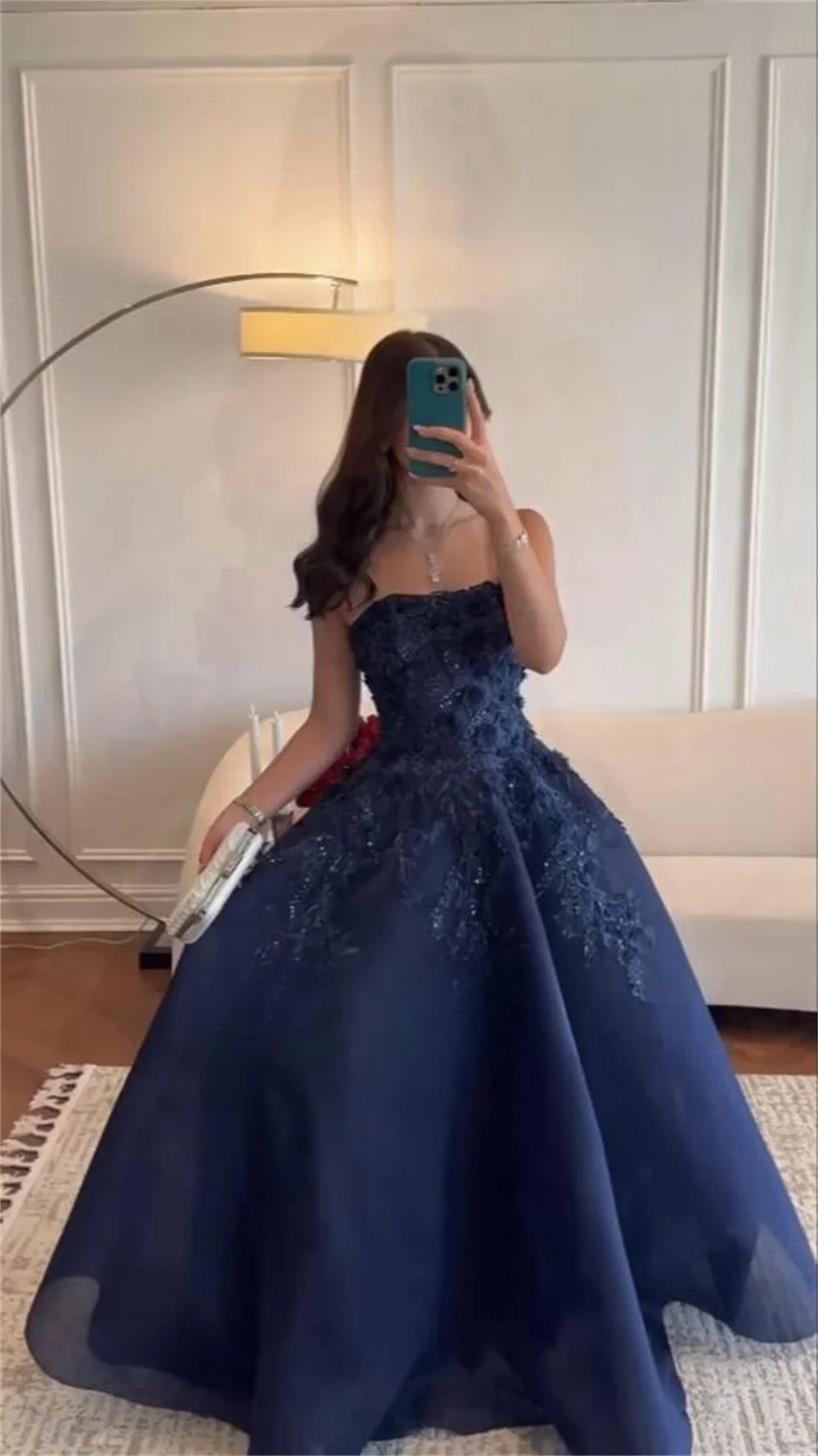 Customized Prom Gown Formal Saudi Arabia Strapless A-line Floor Length Skirts Applique Bespoke Occasion Dresses Evening Dress