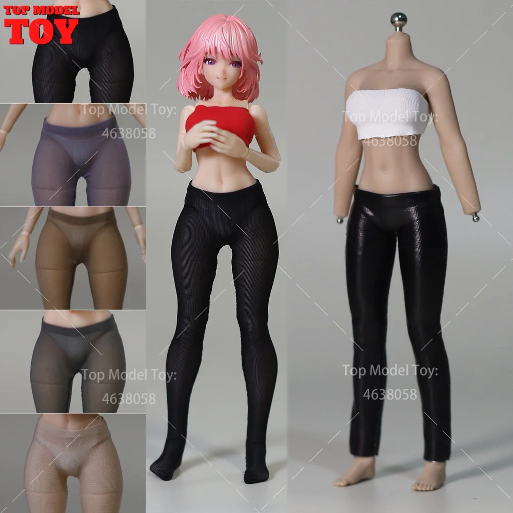 1/12 Scale Strapless Leather Pants Ultra Thin Pantyhose Clothes Accessory Model Fit 6