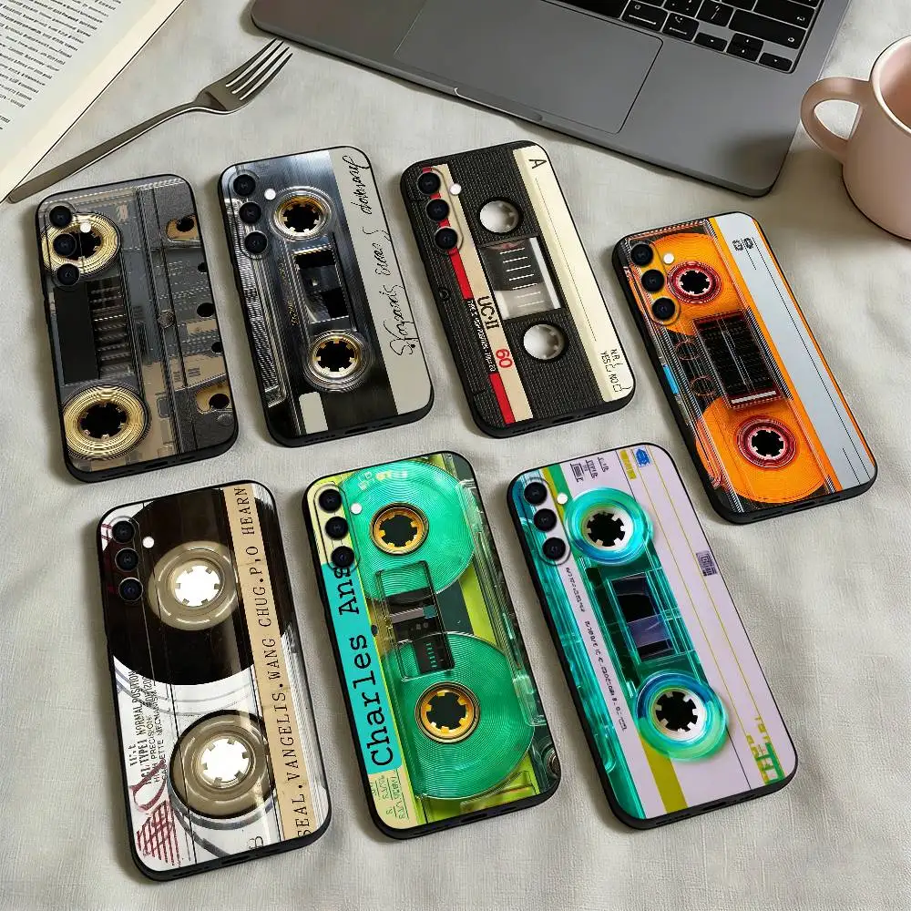 Vintage Cassette T-Tape Retro   Phone Case Black Silicone Soft For Samsung Galaxy A73,A72,A71,A70,A53,A52,A51