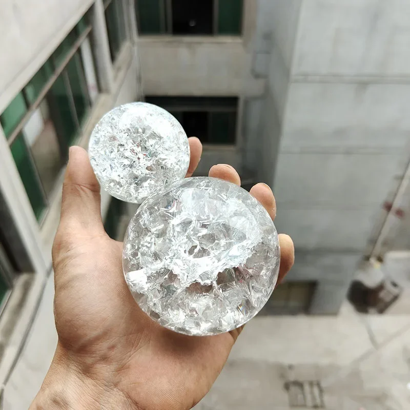YXY-Bola de grietas de hielo de cristal para fuente de montaña rocosa, de agua corriente bonsái, bola de cristal para decoración del hogar,