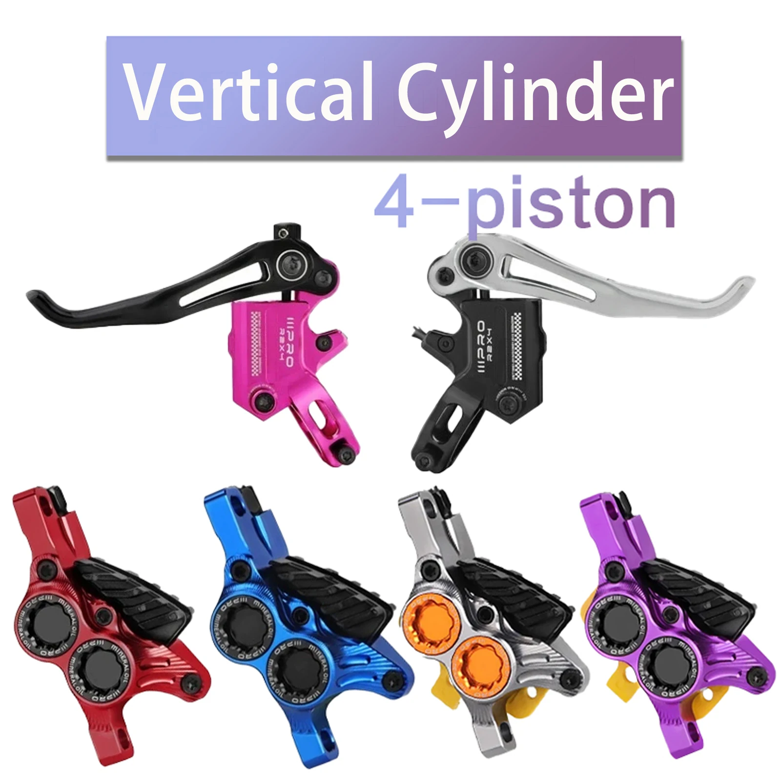 

Вертикальный цилиндр, 4-поршневые гидравлические тормоза Mtb, дисковый тормоз, 4-поршневой комплект гидравлических тормозов для горного велосипеда спуска с 180 мм