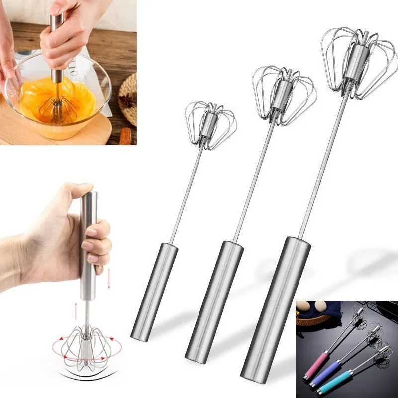 Multiple Colors Semi Automatic Egg Beater Rotating Cream Mixer Household Manual Egg Beater Baking Tool Kitchen Tools