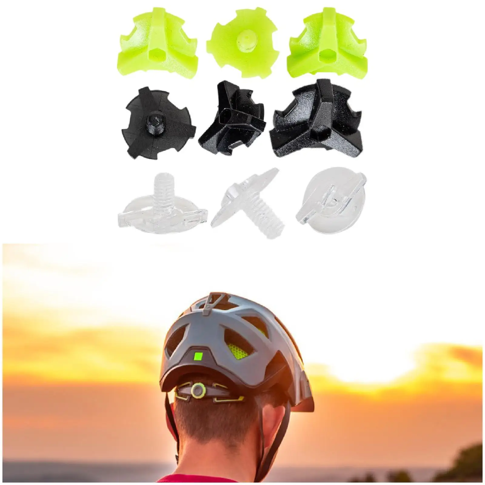 

3x Cycling Helmet Screws Helmet Visor Screws Universal, High Performance Outdoor Premium Replacement PC Helmet Accessories