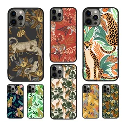 Tigers Leopards tropical leaves Mobile Phone Cases Cover For iPhone 17 Air 16 15 14 12 13 11 Pro MAX apple Plus SE2020