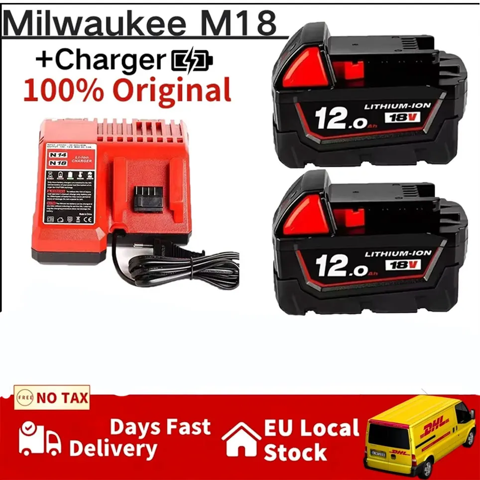 Batterie Milwaukee M18 18V 6.0Ah 9.0Ah 12.0Ah batterie au Lithium de remplacement pour batterie Milwaukee M18 48-11-1815 48-11-1850 2604-22