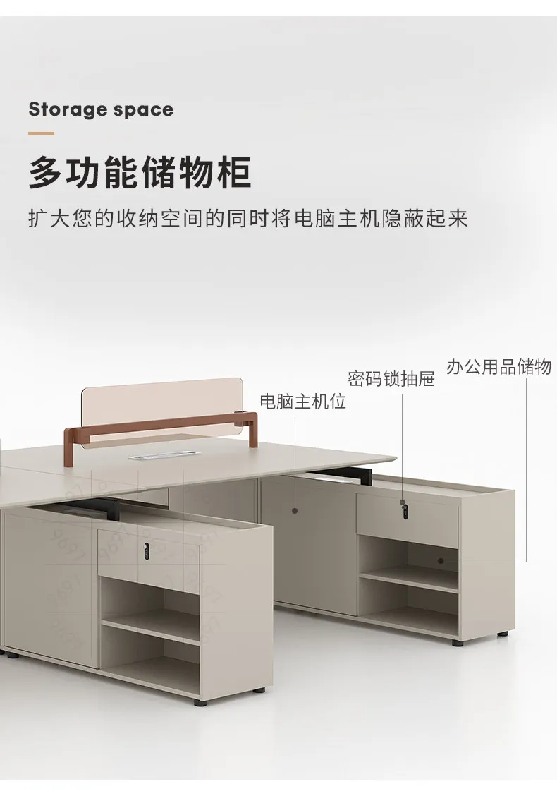 for Office Table and Chair Combination Screen Booth Four People Modern Simple Office Furniture 2 4 6 Staff Desk