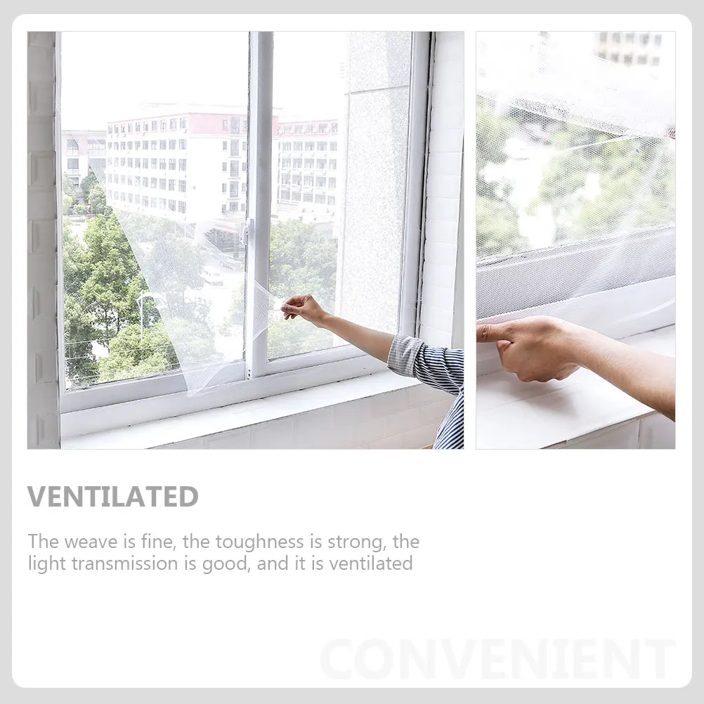 

2Sets Invisible Window Screen Net Easy Installation Strong Durability Practical Home Self-Adhesive Fly Screen Net