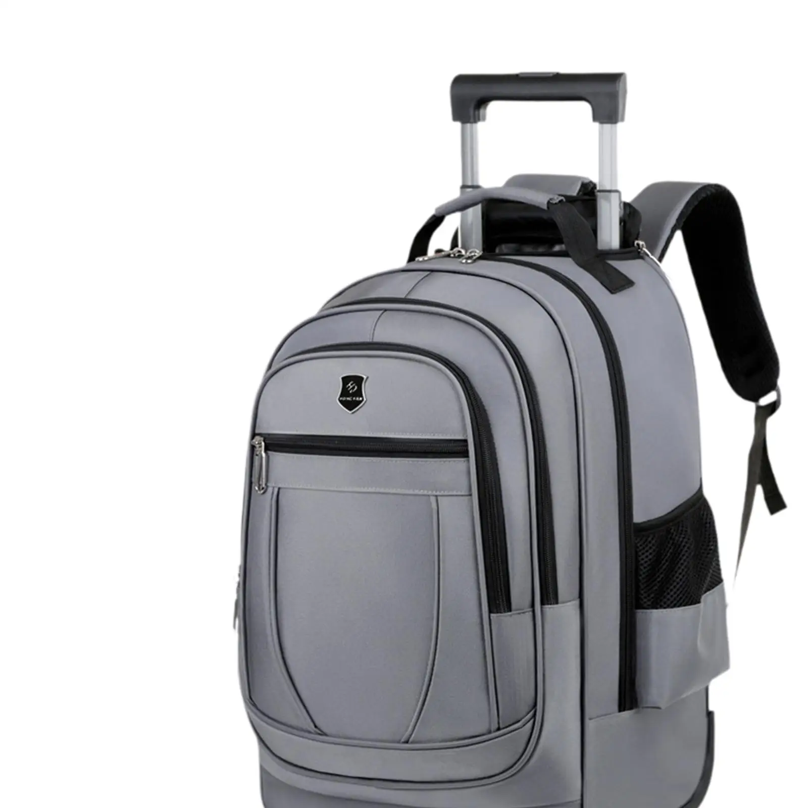 Rolling Backpack Hidden Pull Rod Rucksack Trolley Backpack with Wheels Double Shoulder Bag for Business Overnight Travel Camping